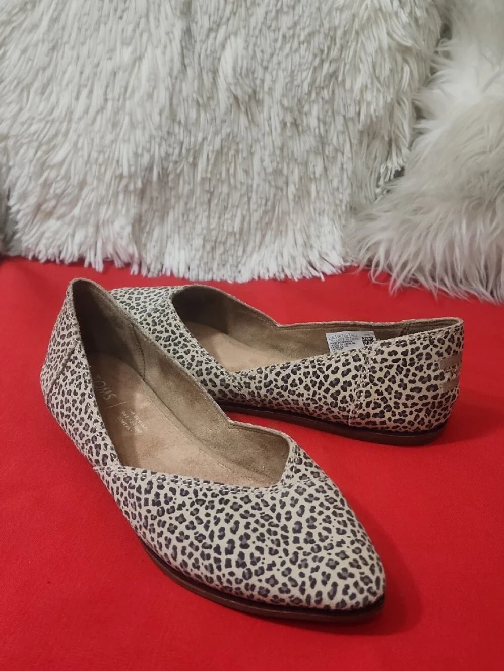 TOMS Women's Gemma Ballet Leopard Print Flats Shoes